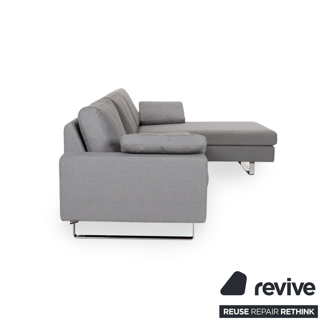 Cor Conseta Fabric Corner Sofa Grey Recamiere Right Sofa Couch