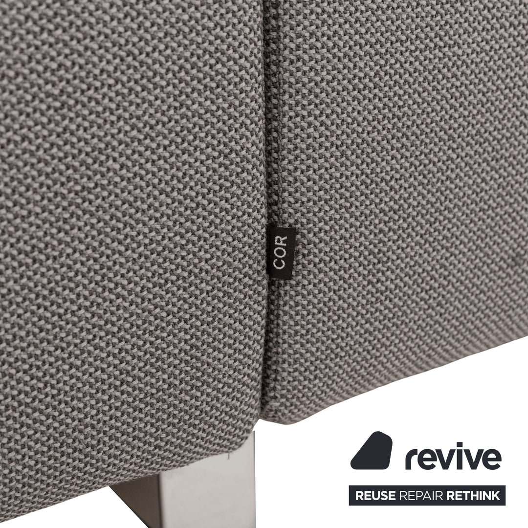 Cor Conseta Fabric Corner Sofa Grey Recamiere Right Sofa Couch