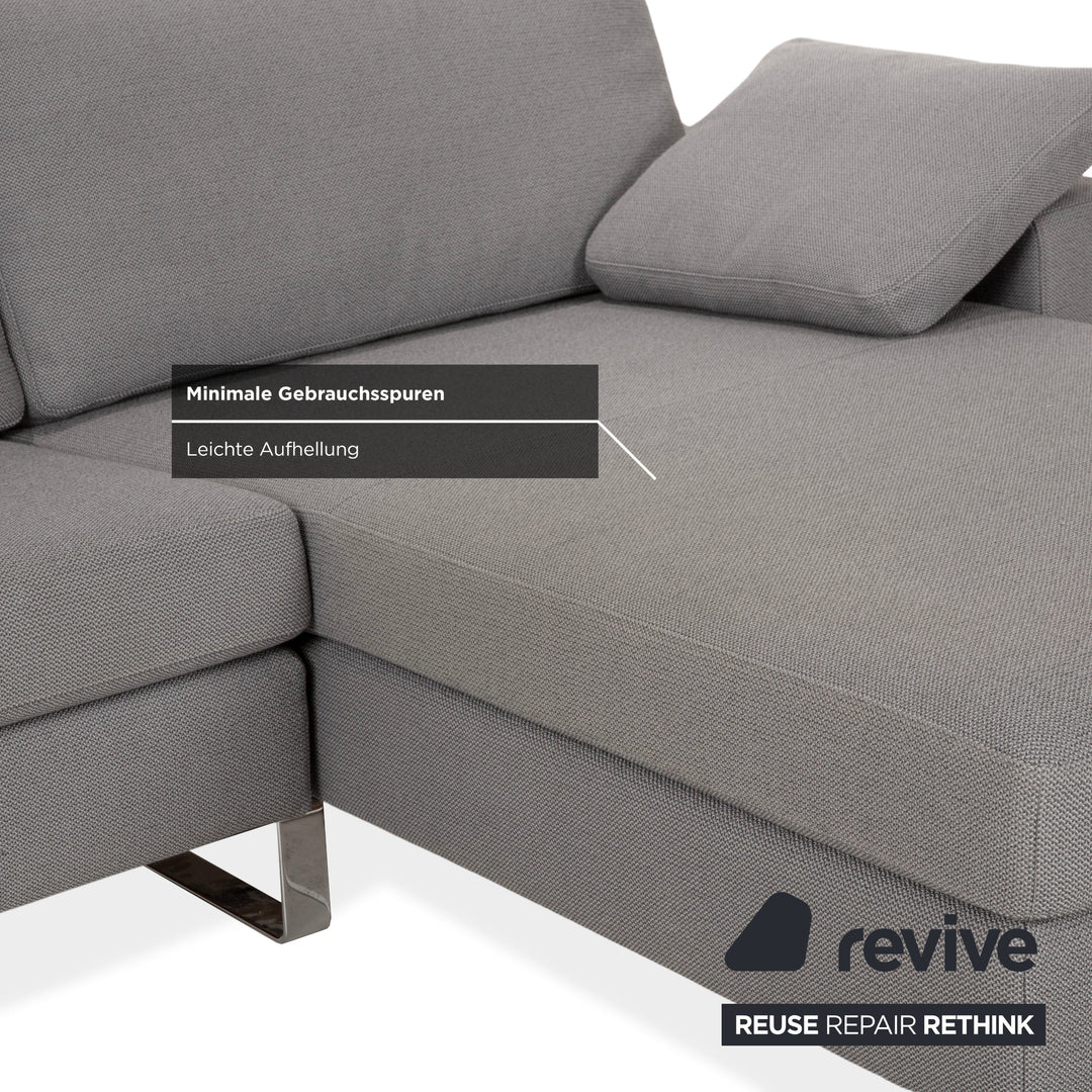 Cor Conseta Fabric Corner Sofa Grey Recamiere Right Sofa Couch
