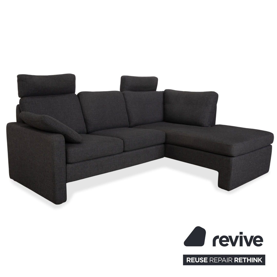 COR Conseta Stoff Ecksofa Hocker Dunkelgrau Sofa Couch
