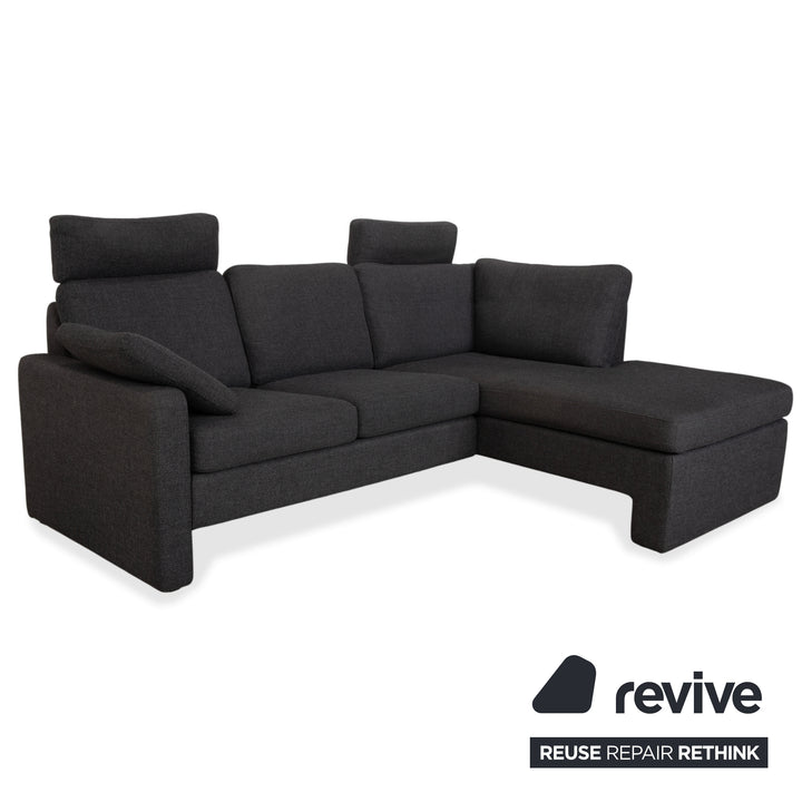 COR Conseta Stoff Ecksofa Hocker Dunkelgrau Sofa Couch
