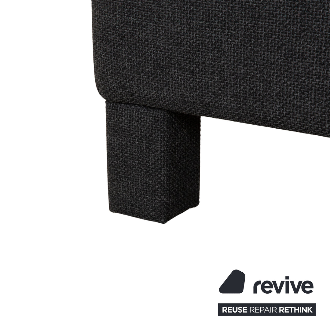 COR Conseta Fabric Corner Sofa Ottoman Dark Grey Sofa Couch