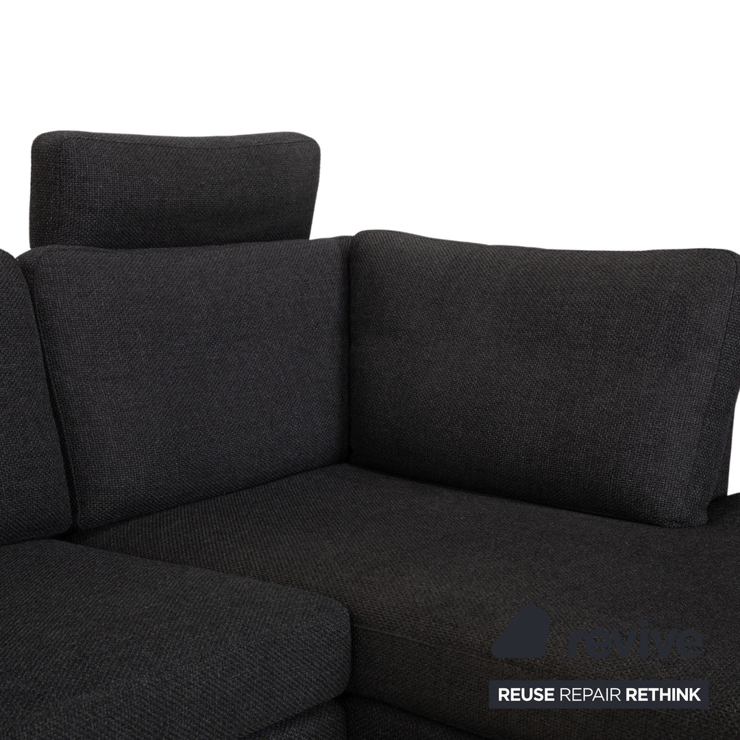 COR Conseta Stoff Ecksofa Hocker Dunkelgrau Sofa Couch