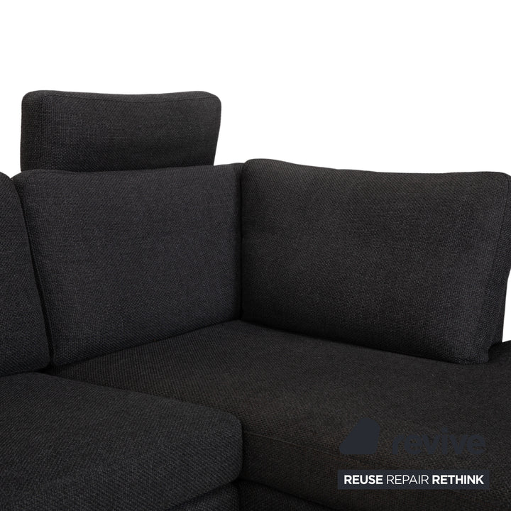 COR Conseta Stoff Ecksofa Hocker Dunkelgrau Sofa Couch