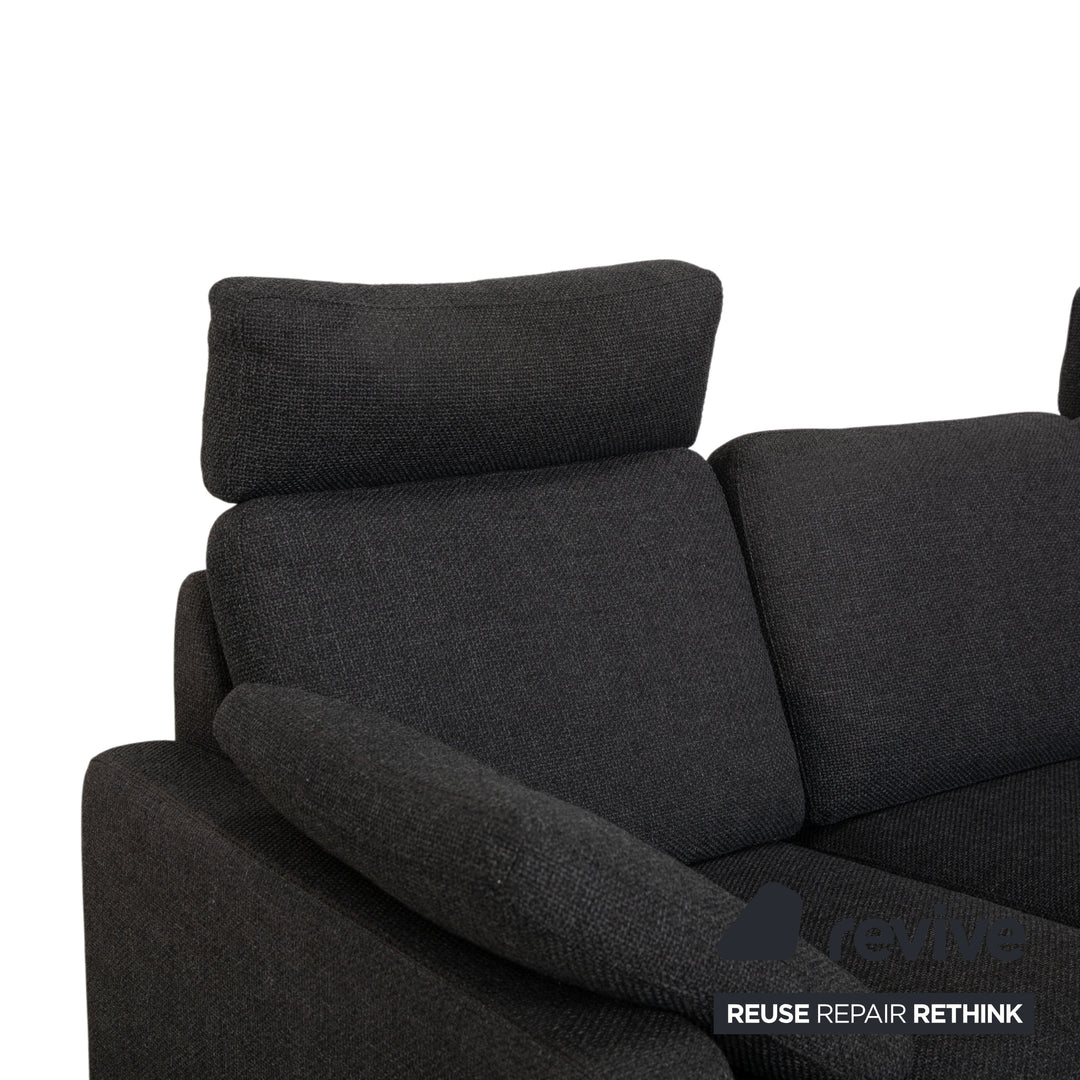 COR Conseta Stoff Ecksofa Hocker Dunkelgrau Sofa Couch