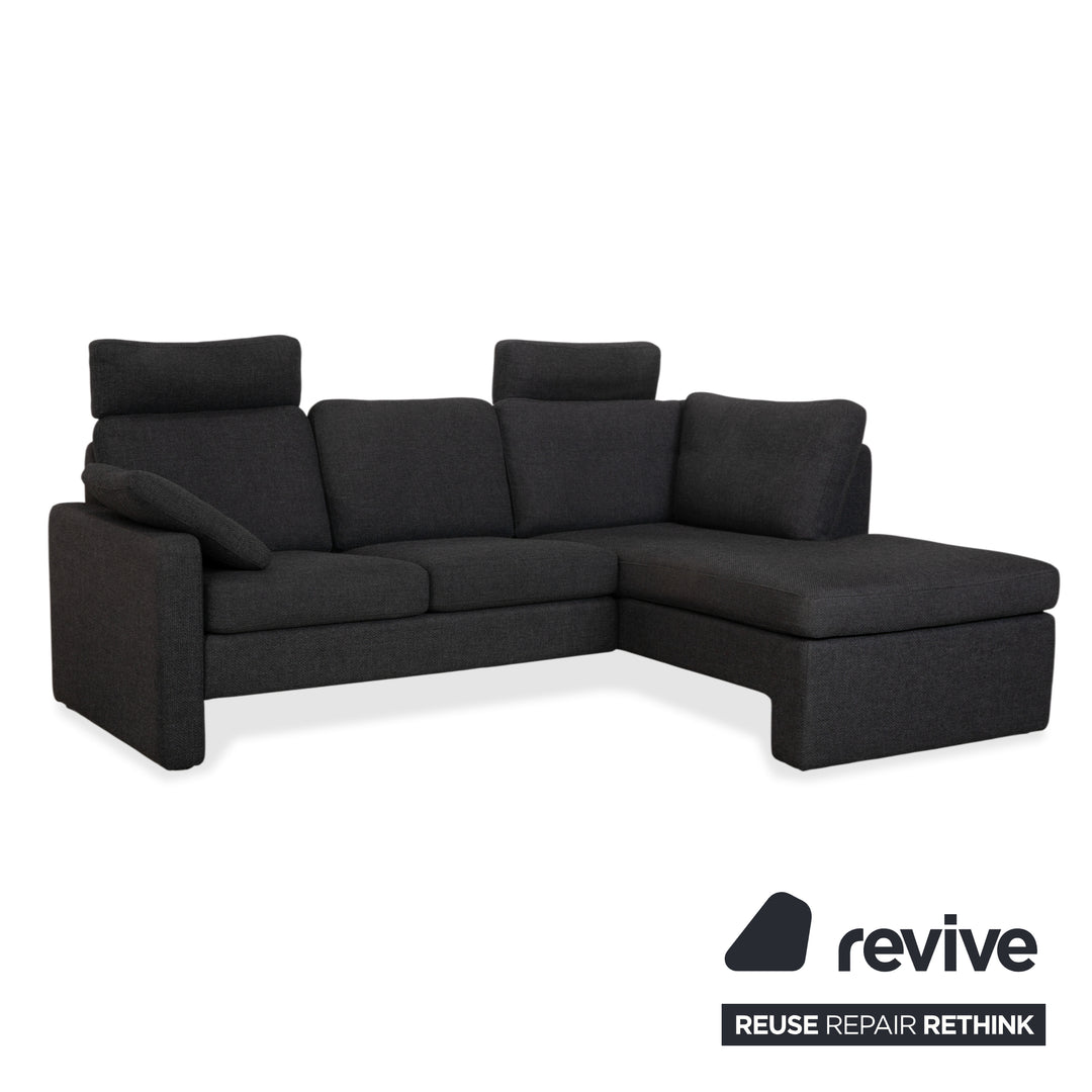 COR Conseta Stoff Ecksofa Hocker Dunkelgrau Sofa Couch