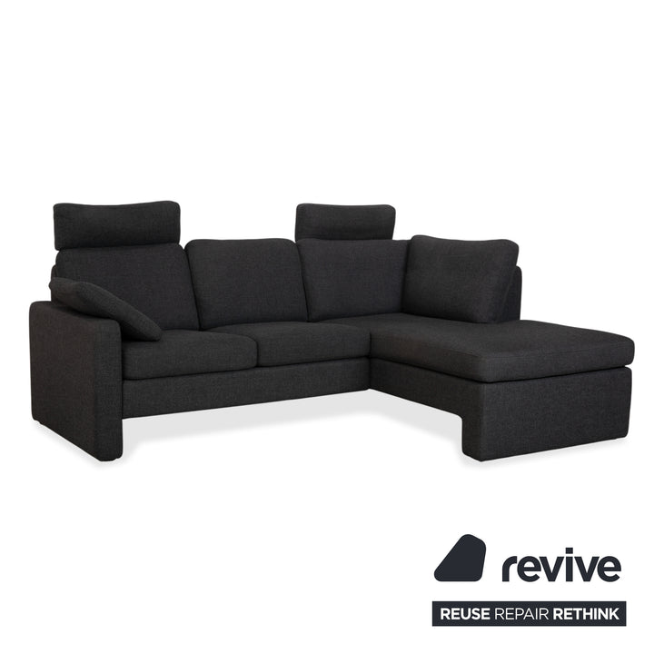 COR Conseta Stoff Ecksofa Hocker Dunkelgrau Sofa Couch