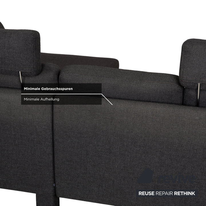 COR Conseta Stoff Ecksofa Hocker Dunkelgrau Sofa Couch