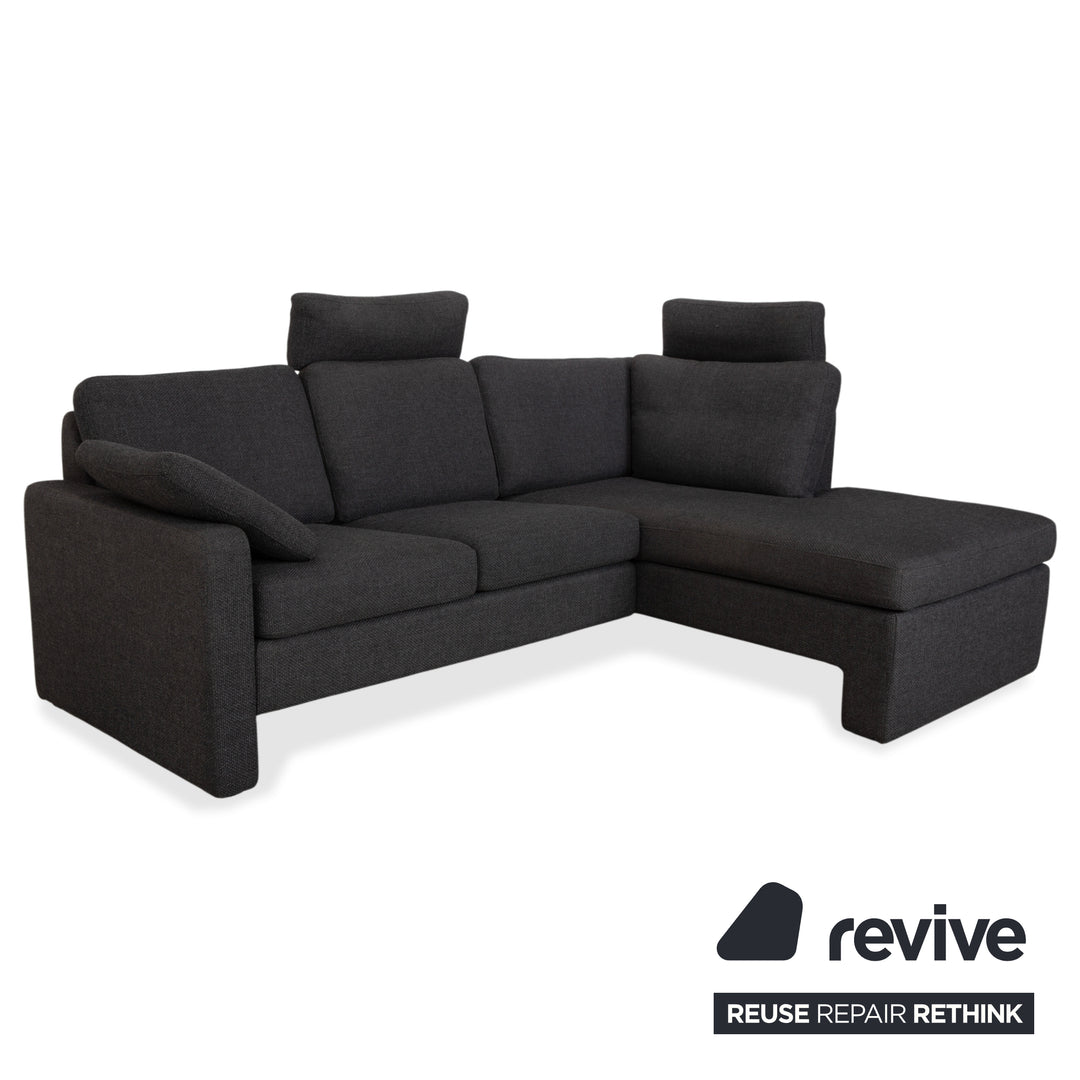 COR Conseta Stoff Ecksofa Hocker Dunkelgrau Sofa Couch