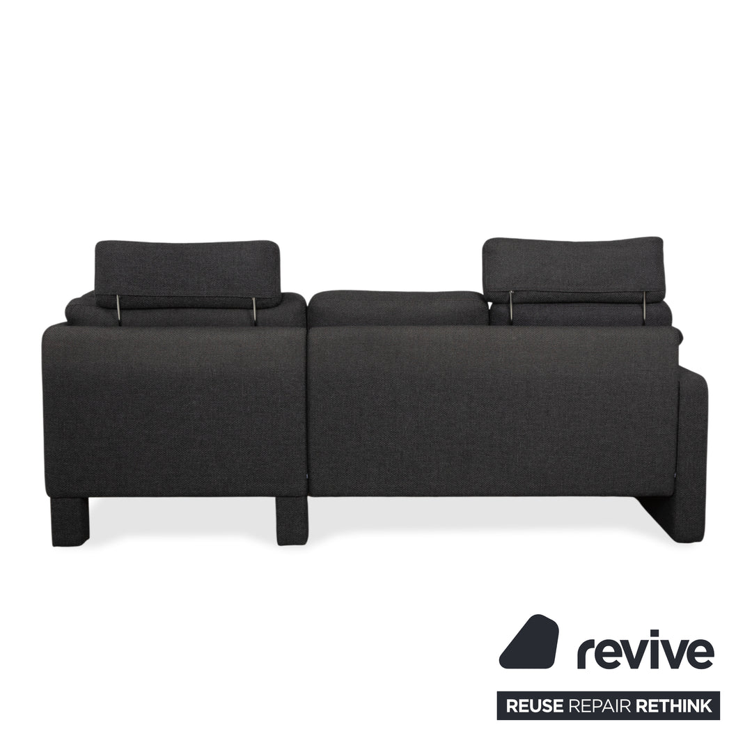 COR Conseta Stoff Ecksofa Hocker Dunkelgrau Sofa Couch