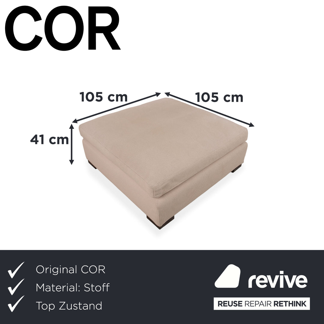 Tabouret en tissu Cor Conseta crème