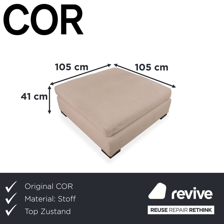 COR Conseta fabric stool cream