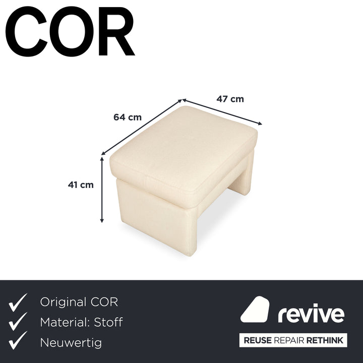 COR Conseta otomana tapizada color crema beige
