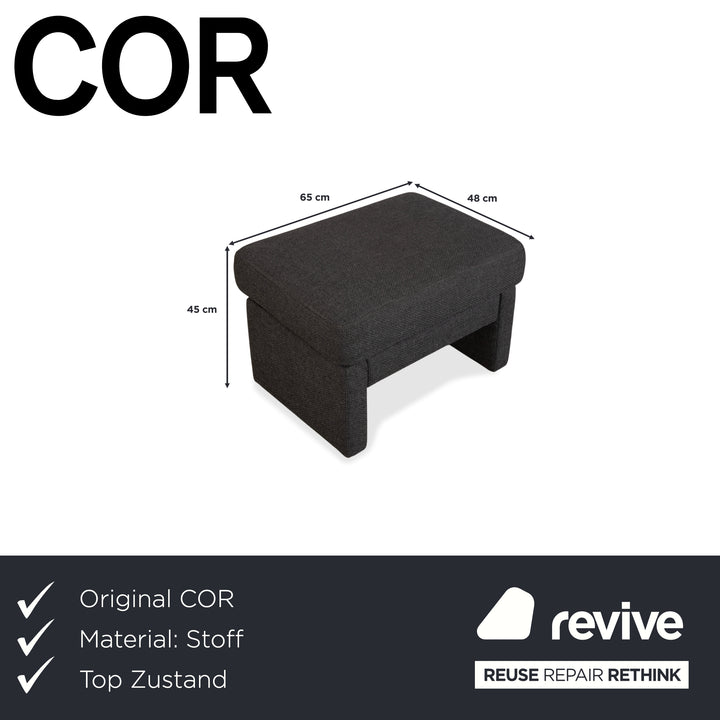 COR Conseta fabric stool dark gray