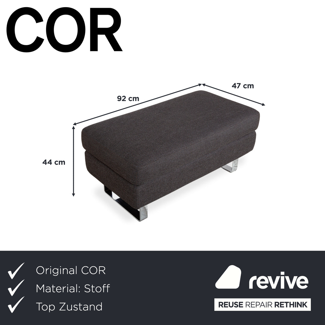 COR Conseta fabric ottoman gray anthracite