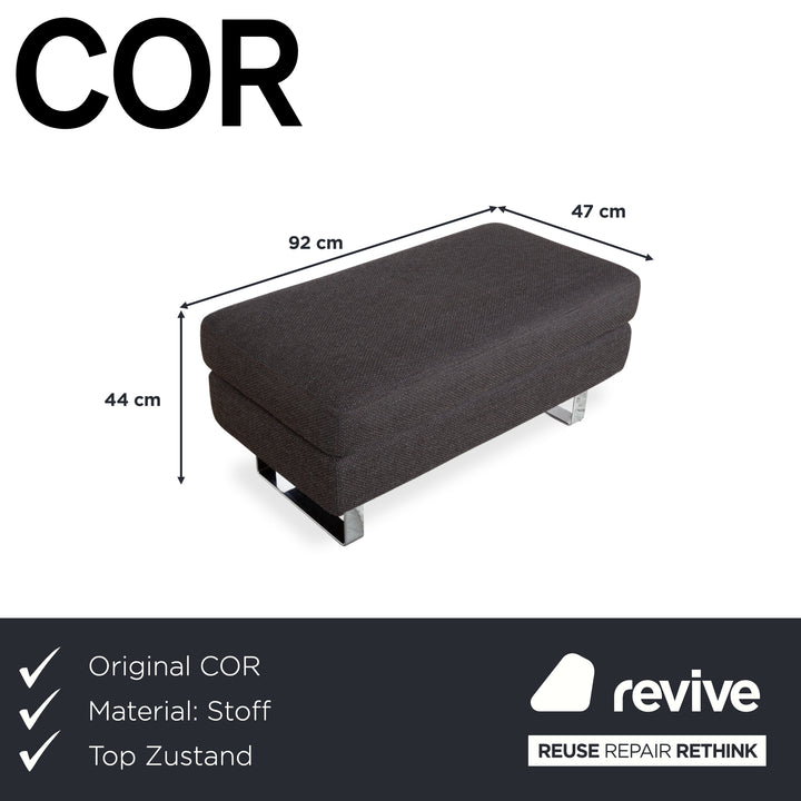 COR Conseta fabric ottoman gray anthracite