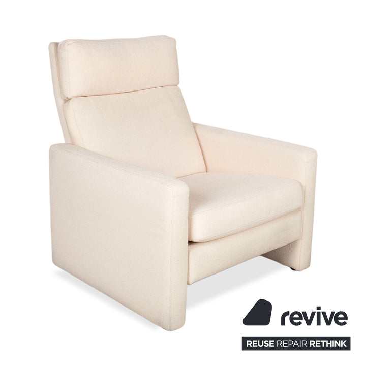 Sillón COR Conseta de tela, beige crema, reclinable manual, respaldo alto