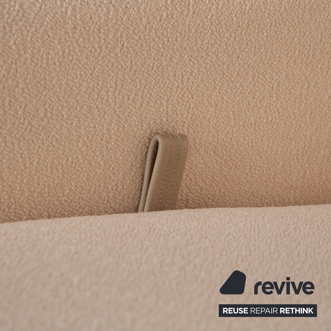 Sillón COR Conseta de tela, beige crema, reclinable manual, respaldo alto