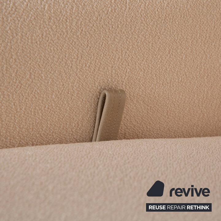 Sillón COR Conseta de tela, beige crema, reclinable manual, respaldo alto