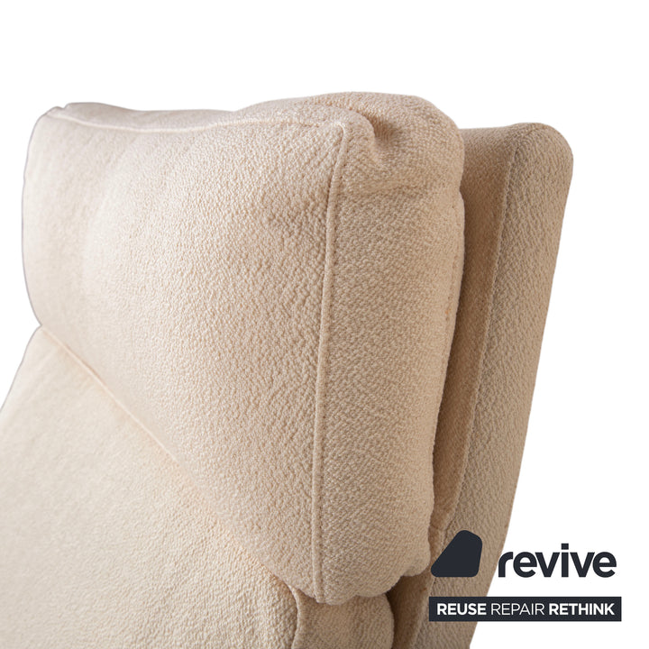 Sillón COR Conseta de tela, beige crema, reclinable manual, respaldo alto