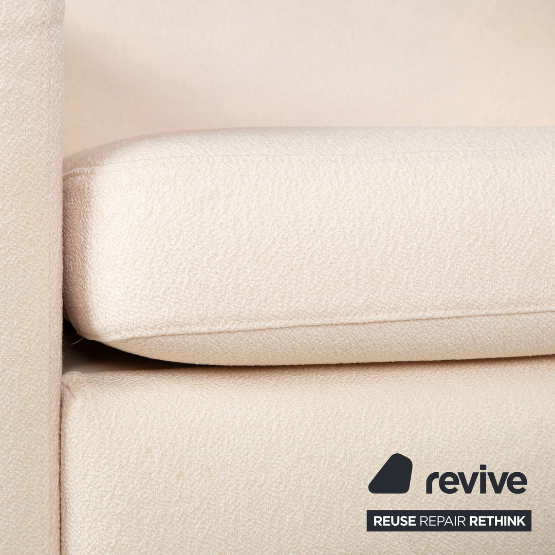 Sillón COR Conseta de tela, beige crema, reclinable manual, respaldo alto