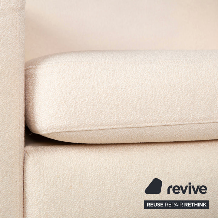 Sillón COR Conseta de tela, beige crema, reclinable manual, respaldo alto