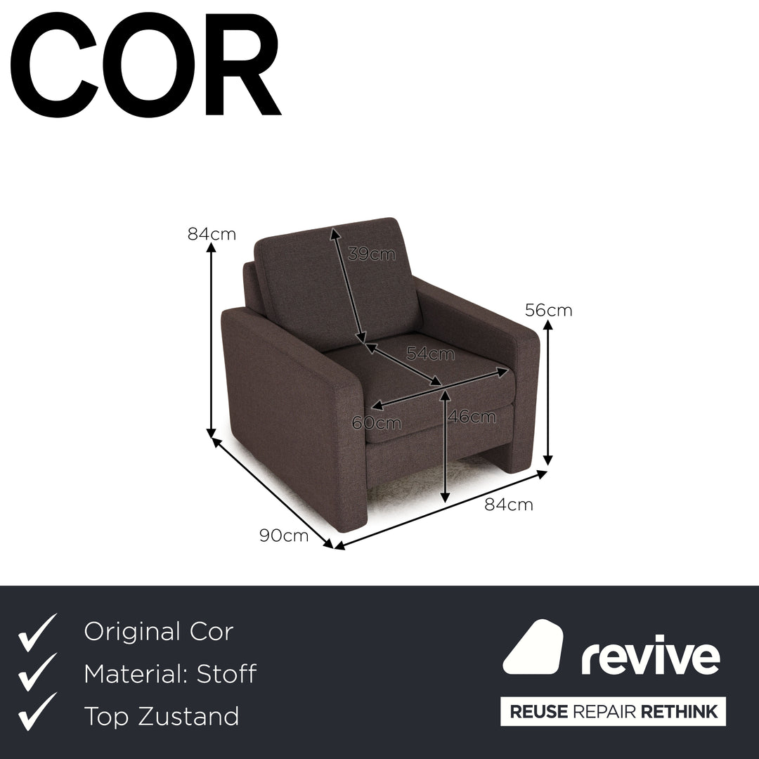 Cor Conseta fabric armchair grey