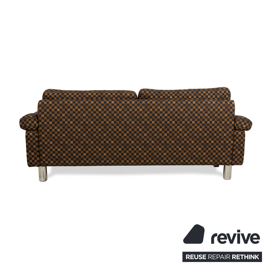 Cor Conseta Fabric Sofa Couch Two-Seater Black Brown