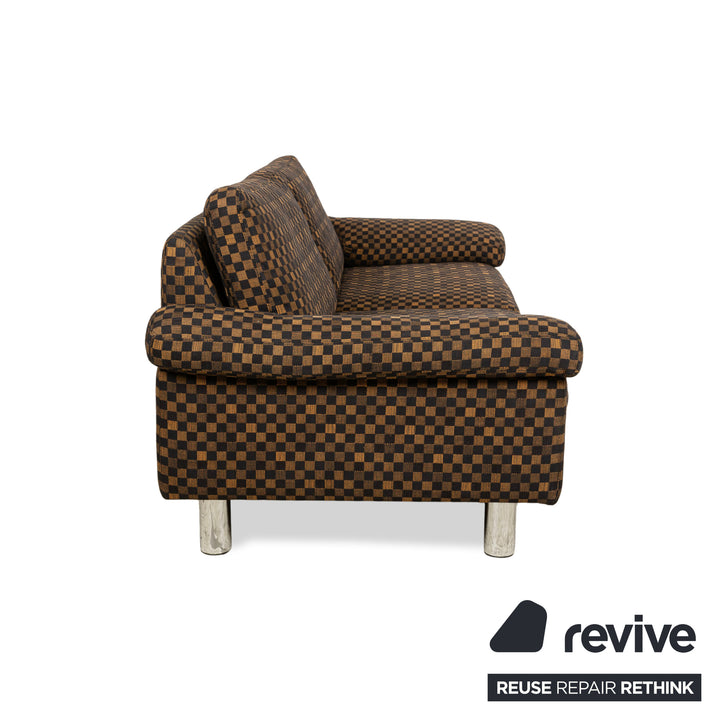 Cor Conseta Fabric Sofa Couch Two-Seater Black Brown