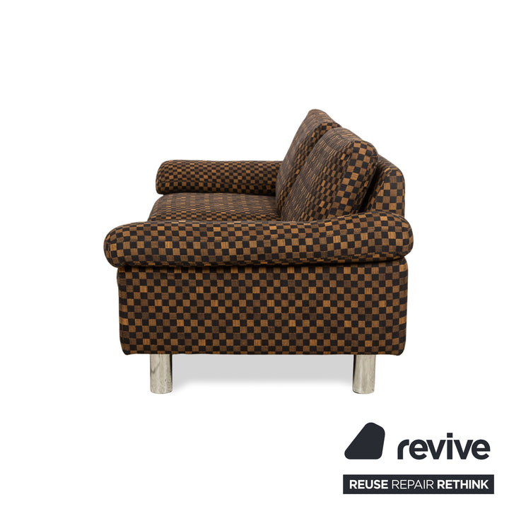 Cor Conseta Fabric Sofa Couch Two-Seater Black Brown