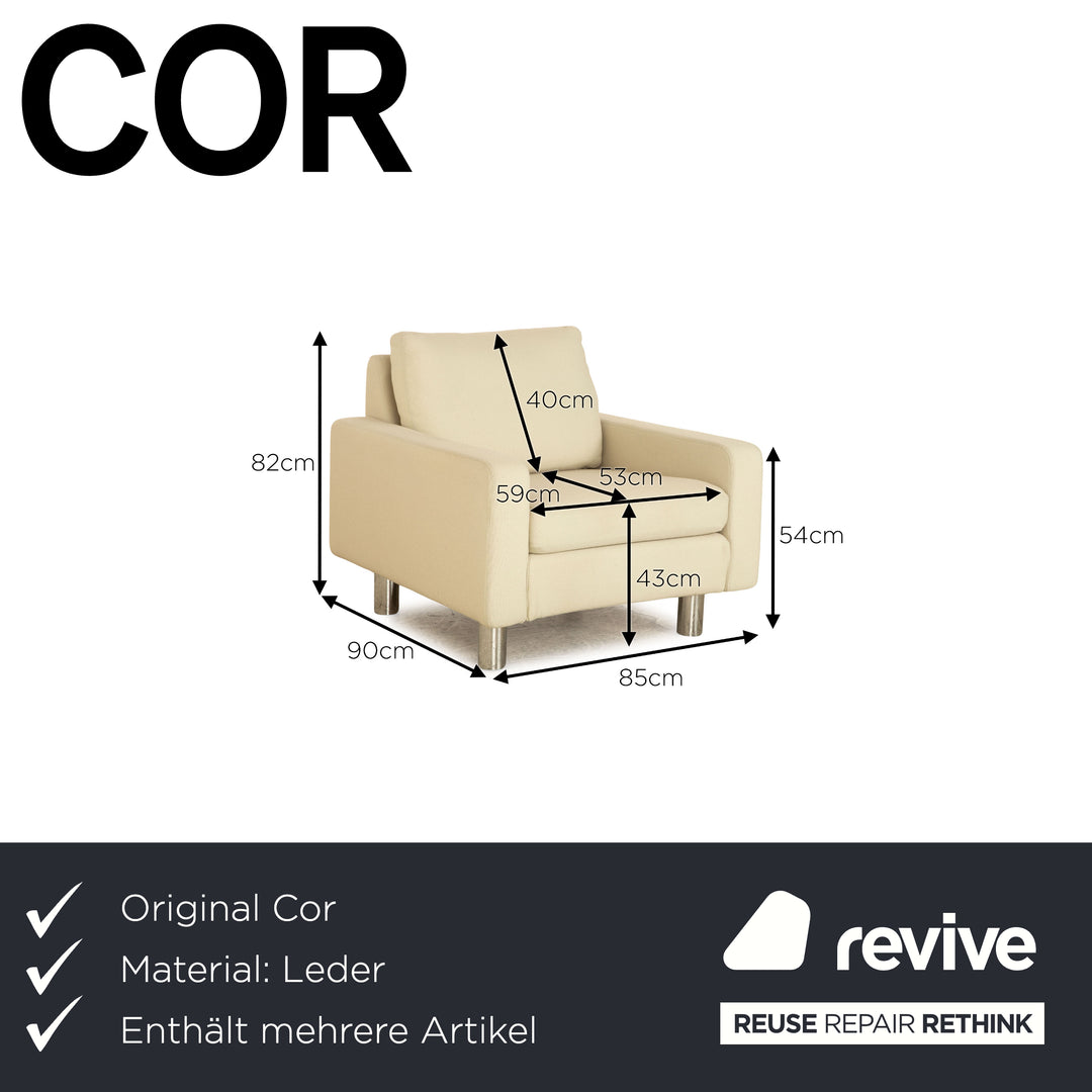 Cor Conseta fabric sofa set beige cream three-seater armchair couch