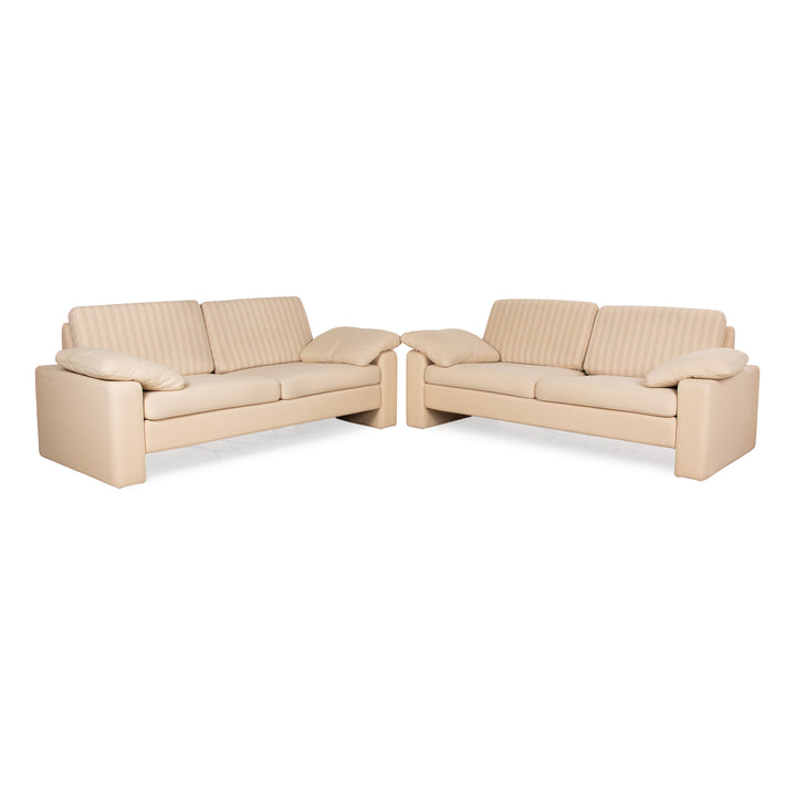 Cor Conseta Stoff Sofa Garnitur Creme 2x Zweisitzer Couch