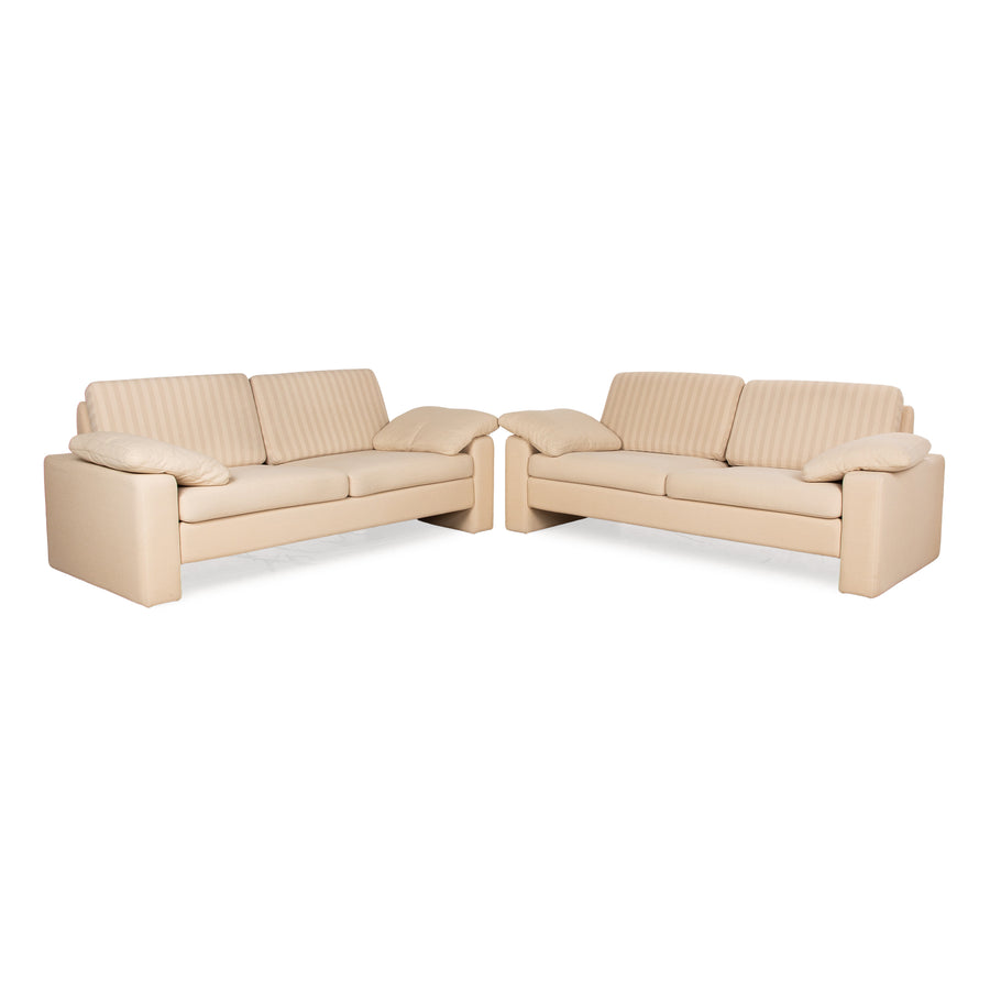 Cor Conseta fabric sofa set cream 2x two-seater couch