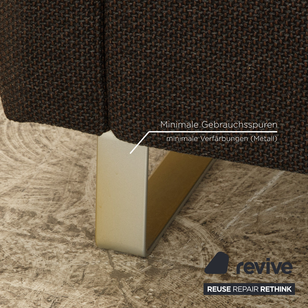 Cor Conseta Stoff Sofa Garnitur Grau Zweisitzer Hocker Couch