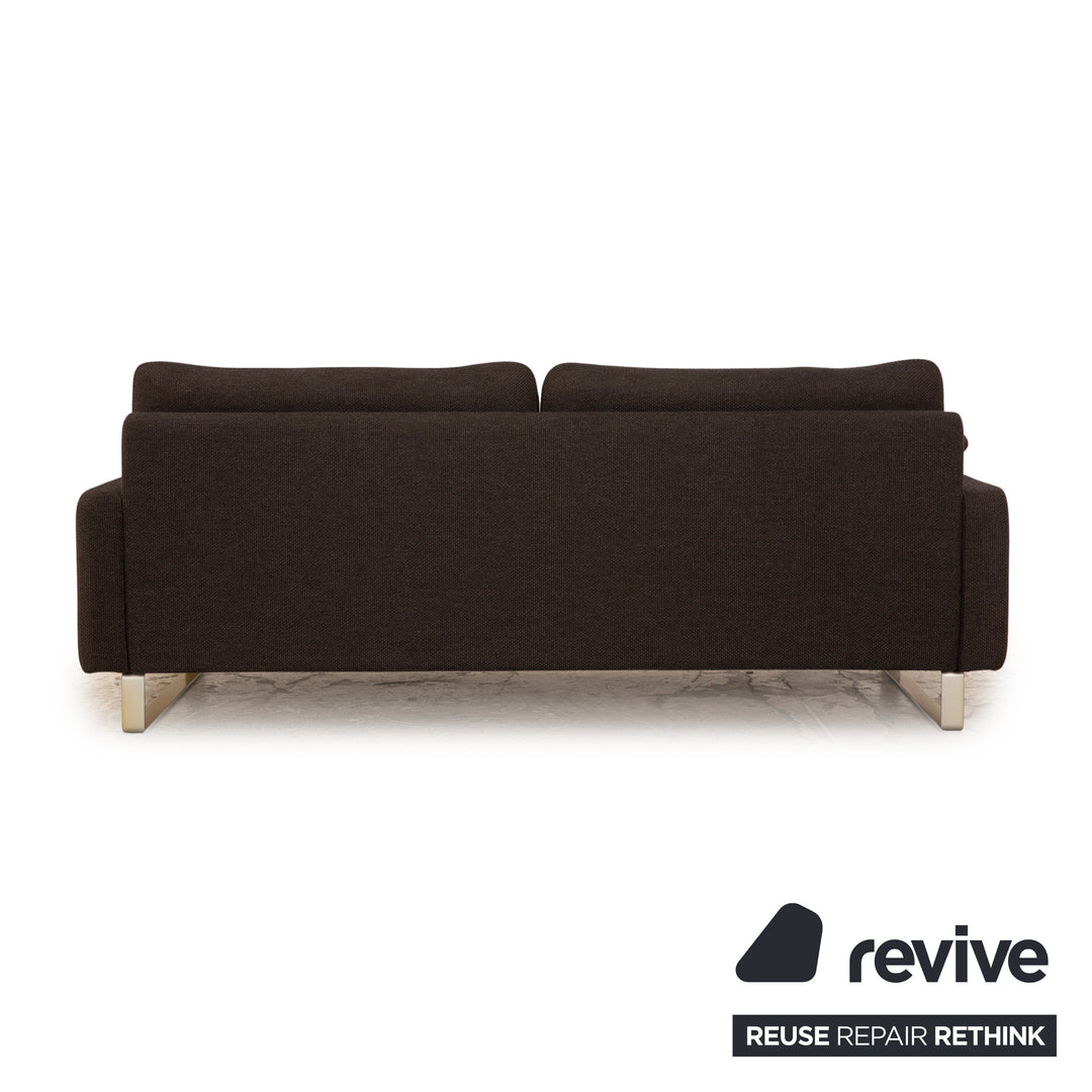 Cor Conseta Stoff Sofa Garnitur Grau Zweisitzer Hocker Couch