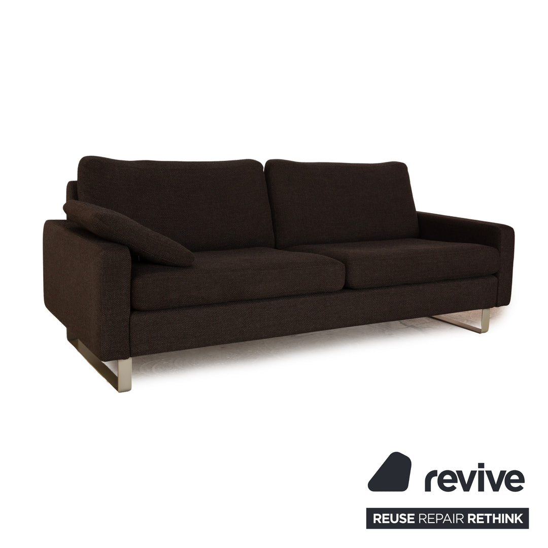 Cor Conseta Stoff Sofa Garnitur Grau Zweisitzer Hocker Couch