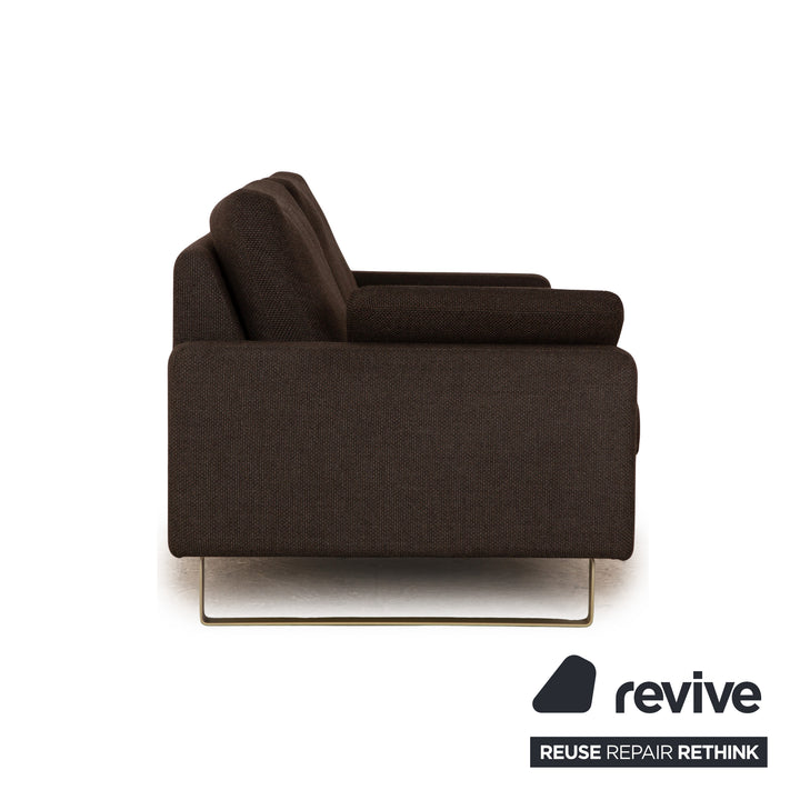 Cor Conseta Stoff Sofa Garnitur Grau Zweisitzer Hocker Couch
