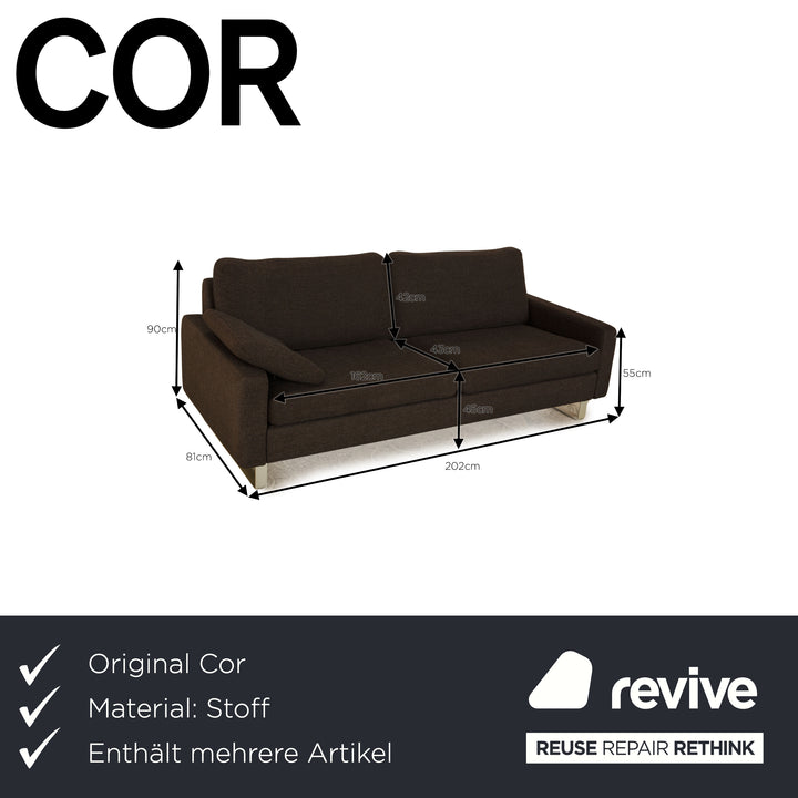 Cor Conseta fabric sofa set grey two-seater stool couch