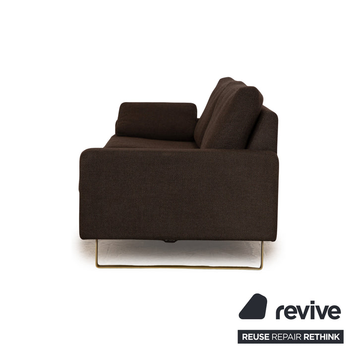 Cor Conseta Stoff Sofa Garnitur Grau Zweisitzer Hocker Couch