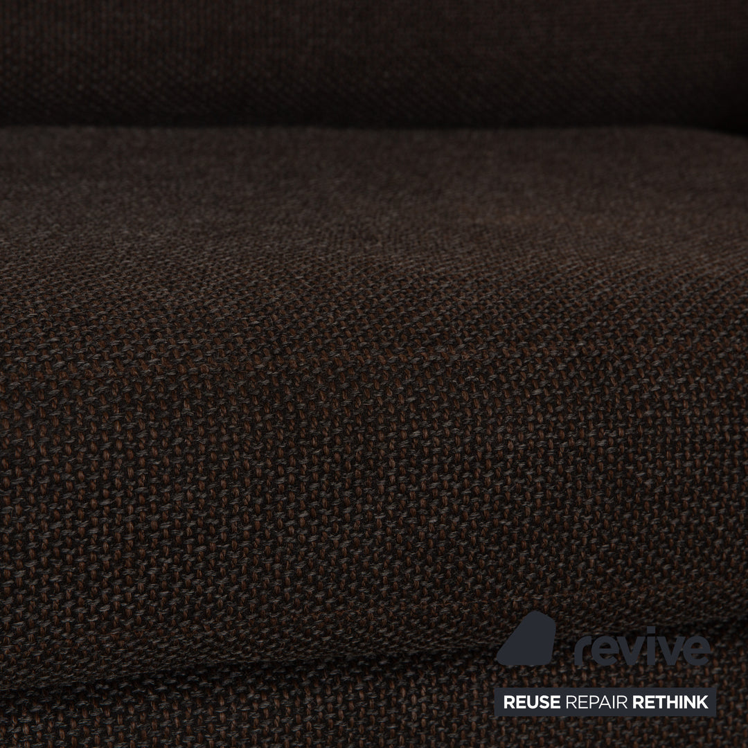Cor Conseta Stoff Sofa Garnitur Grau Zweisitzer Hocker Couch