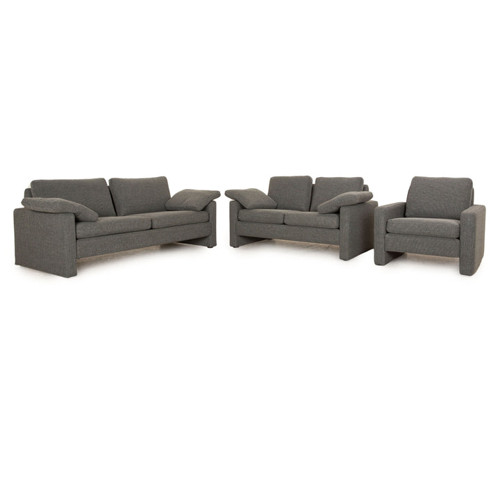 COR Conseta Stoff  Sofa Garnitur Grau Zweisitzer Sessel Grau  Neubezug