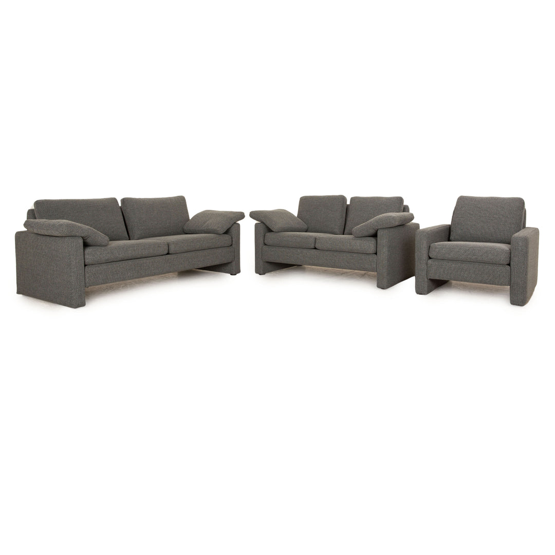 COR Conseta Stoff  Sofa Garnitur Grau Zweisitzer Sessel Grau  Neubezug