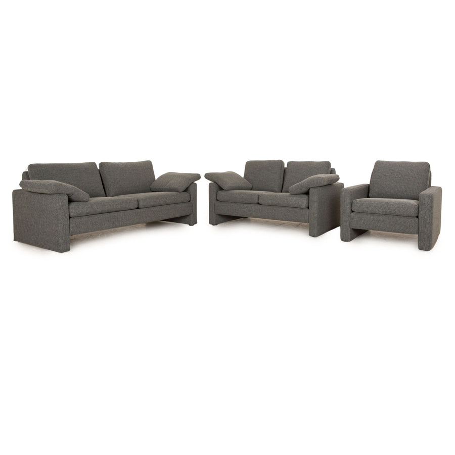 COR Conseta Stoff  Sofa Garnitur Grau Zweisitzer Sessel Grau  Neubezug