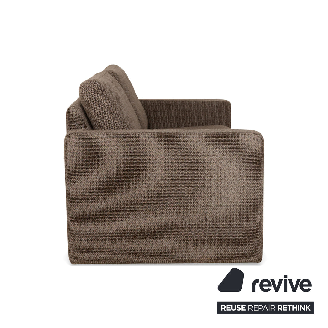 Canapé deux places en tissu beige marron Cor Conseta