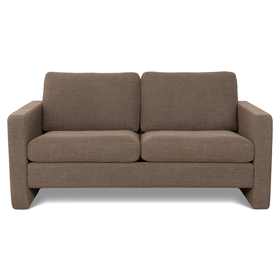 Canapé deux places en tissu beige marron Cor Conseta