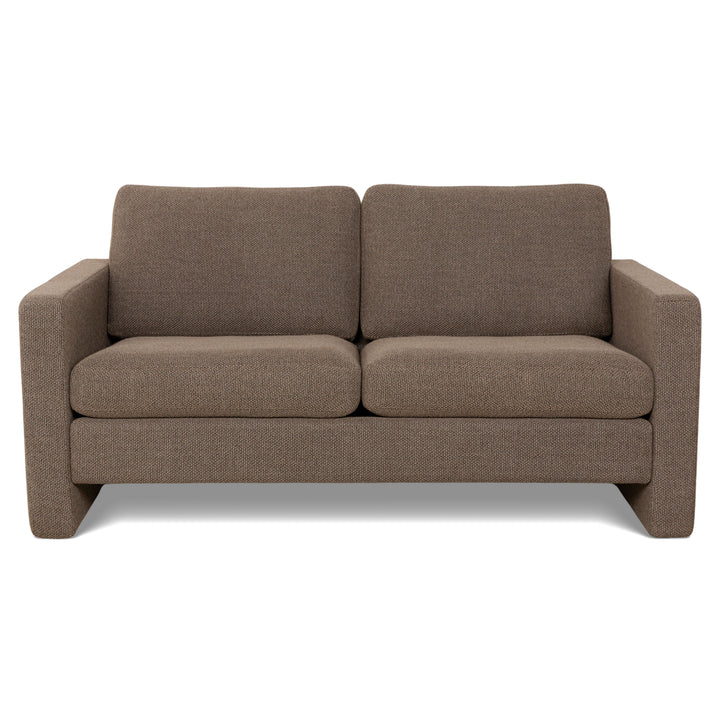 Canapé deux places en tissu beige marron Cor Conseta