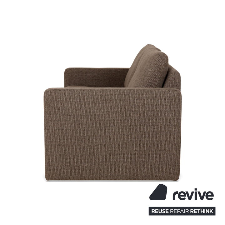 Canapé deux places en tissu beige marron Cor Conseta