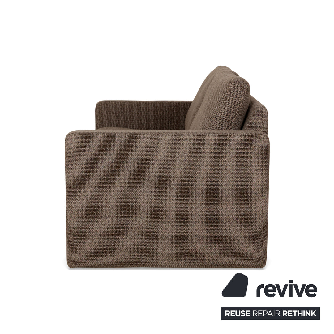 Cor Conseta Stoff Zweisitzer Beige Braun Sofa Couch
