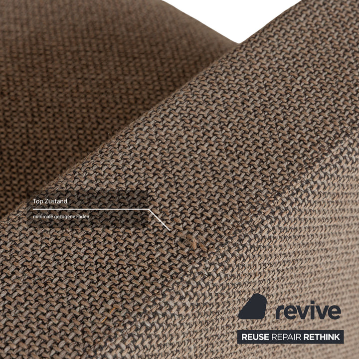 Canapé deux places en tissu beige marron Cor Conseta