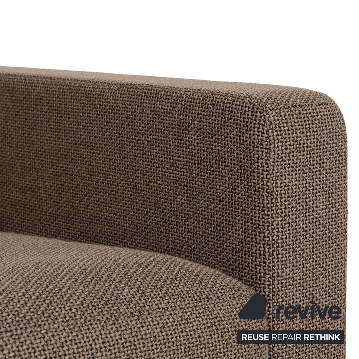 Canapé deux places en tissu beige marron Cor Conseta